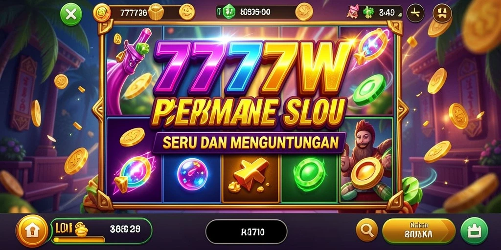 Screenshot 7777W menampilkan gameplay Slot yang menarik dan seru.