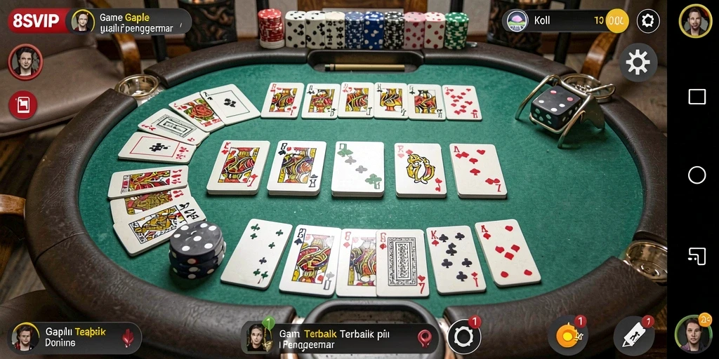 Tampilan gameplay seru dalam 8SVIP saat bermain Gaple.