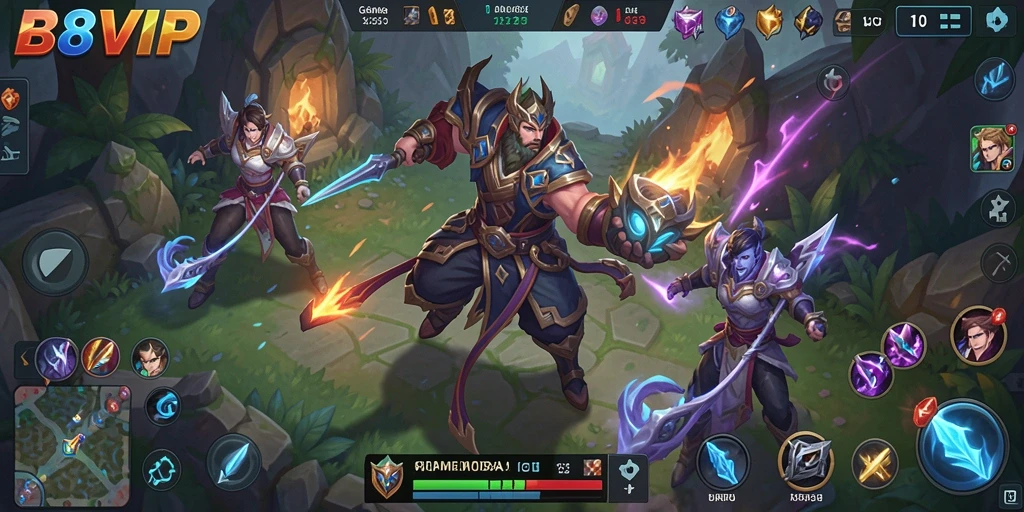 Tampilan gameplay B8VIP yang mendebarkan di arena pertempuran.