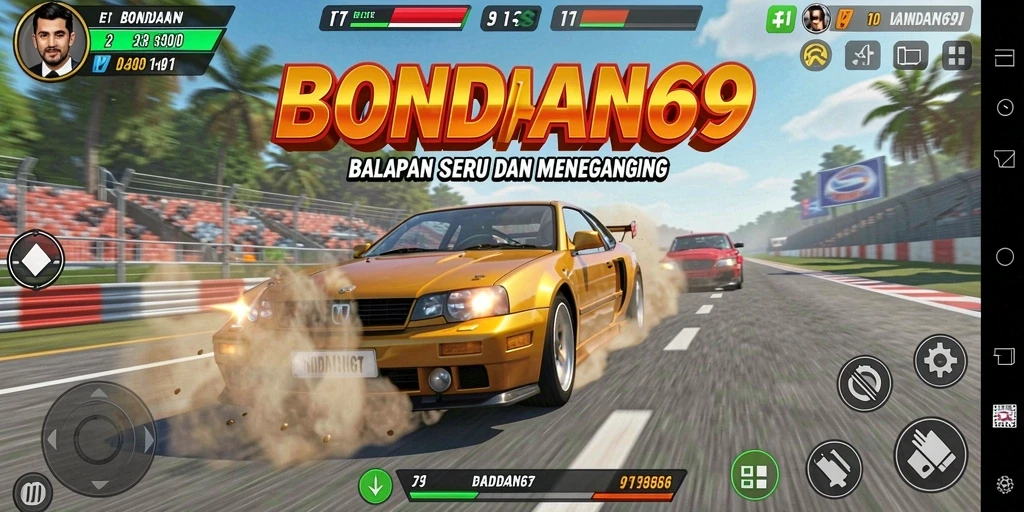 Gameplay BONDAN69 yang menegangkan dan seru saat balapan.