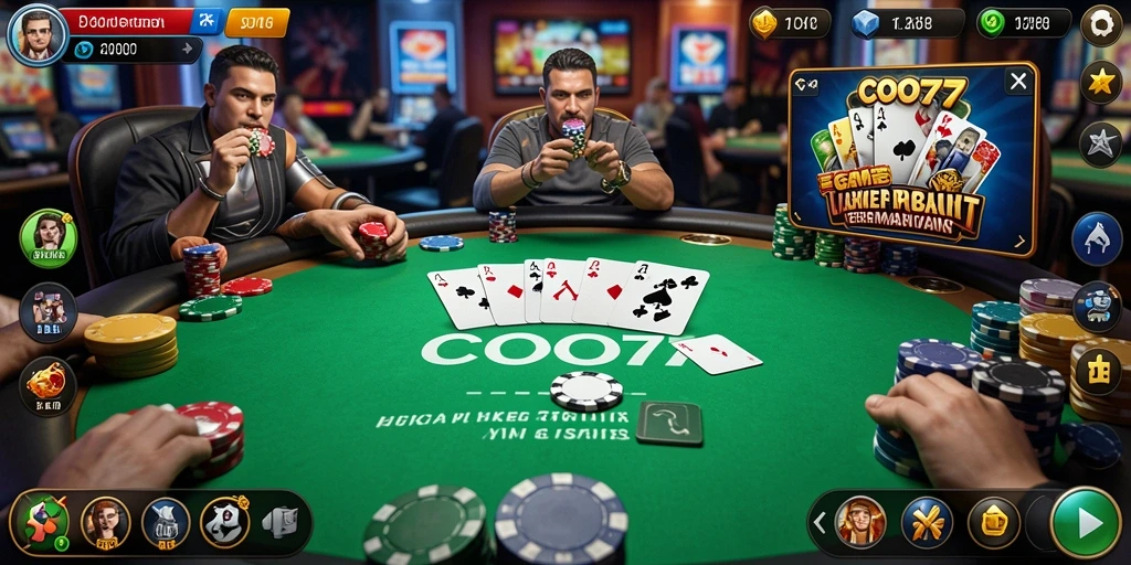 Tampilan gameplay COO77 yang menarik saat bermain poker online.