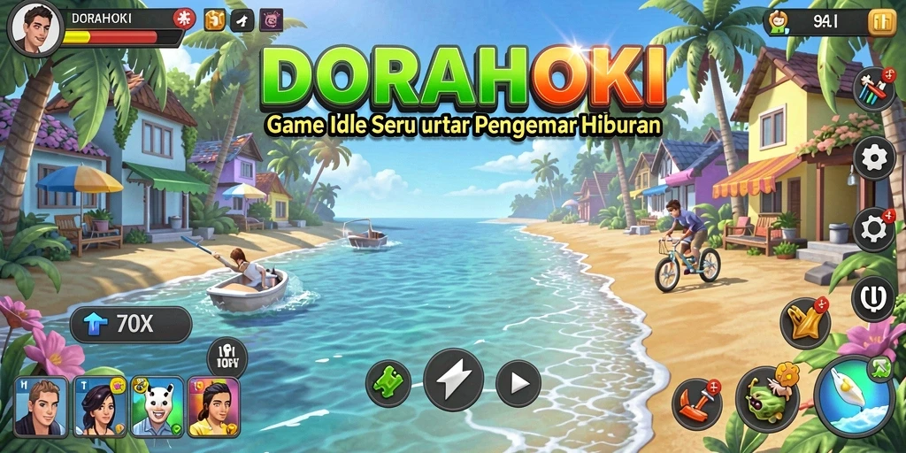 Gameplay DORAHOKI yang santai dan menyenangkan.