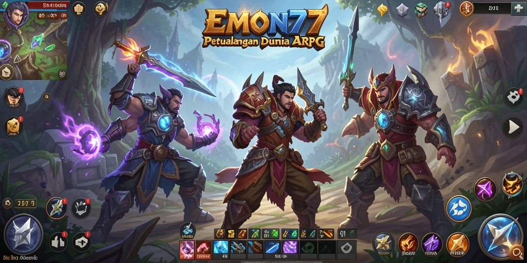 Tampilan gameplay seru dan grafis menawan di EMON77.