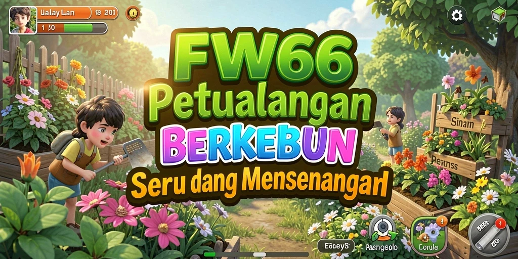 Tampilan gameplay FW66 dengan aktivitas berkebun yang menarik.
