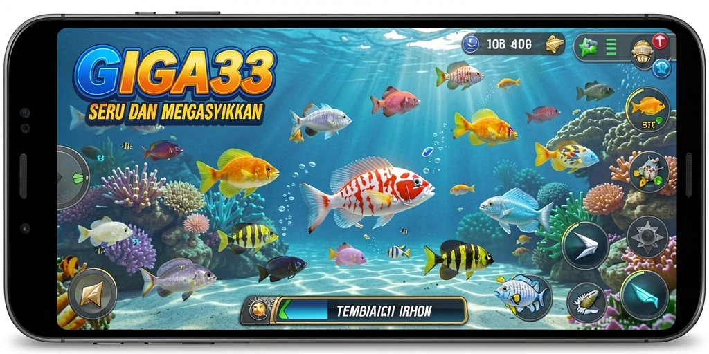 Tangkapan layar GIGA33 menampilkan aksi menembak ikan yang seru.