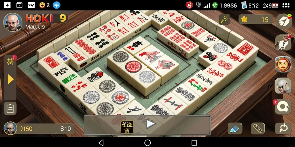 Screenshot gameplay HOKI9 menampilkan aksi seru permainan Mahjong.