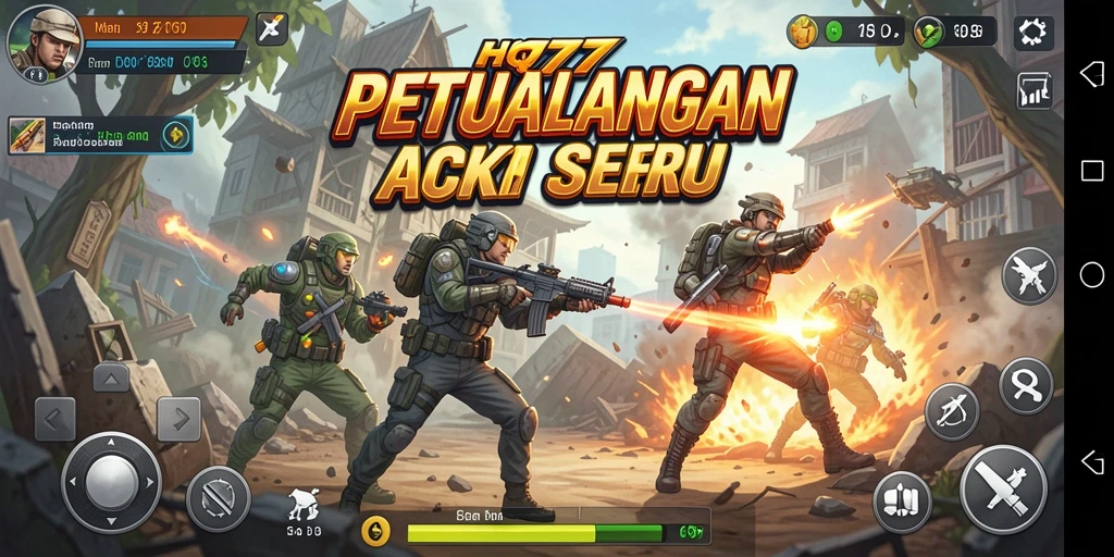 Tampilan aksi seru dari gameplay HQ777 yang mendebarkan.