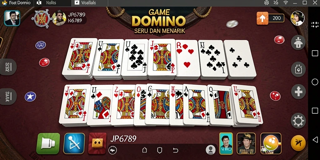 Screenshot utama JP6789 menampilkan gameplay seru permainan Domino.