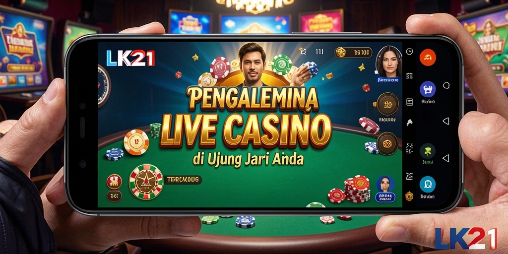 Screenshot gameplay LK21 menampilkan suasana kasino yang hidup dan interaktif.