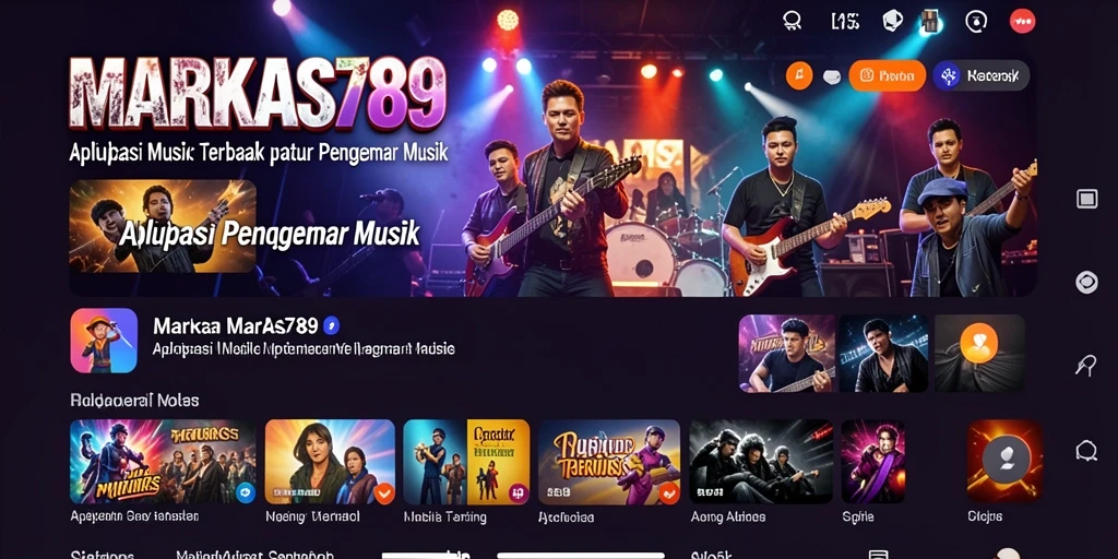 Tampilan gameplay MARKAS789 dengan berbagai opsi musik yang menarik.