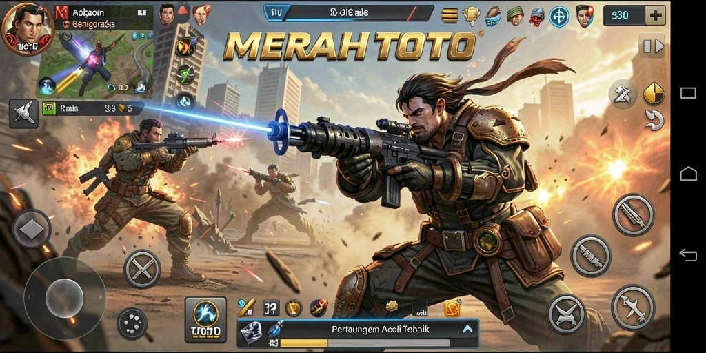 Tampilan gameplay <strong>MERAHTOTO</strong> yang mendebarkan dan penuh aksi.