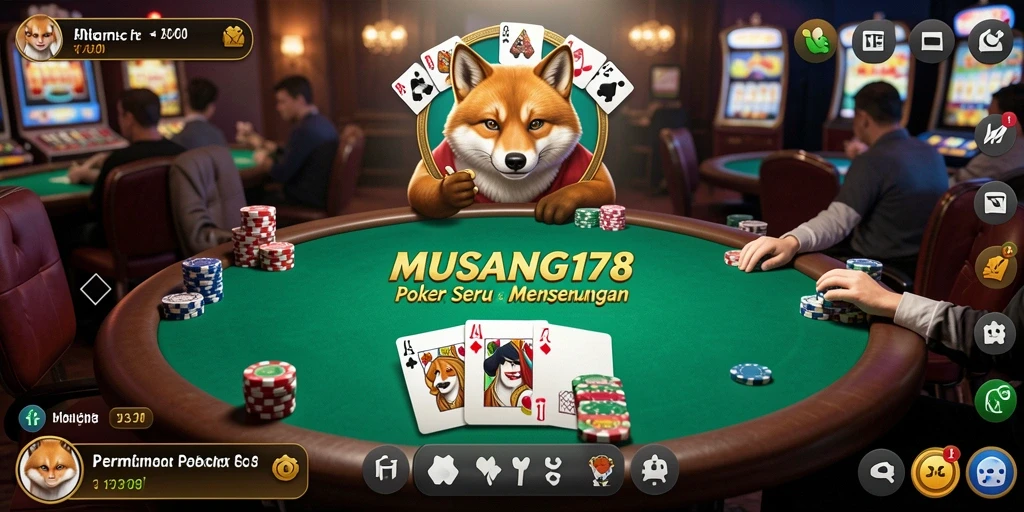Tampilan gameplay seru di MUSANG178 saat bermain Poker.
