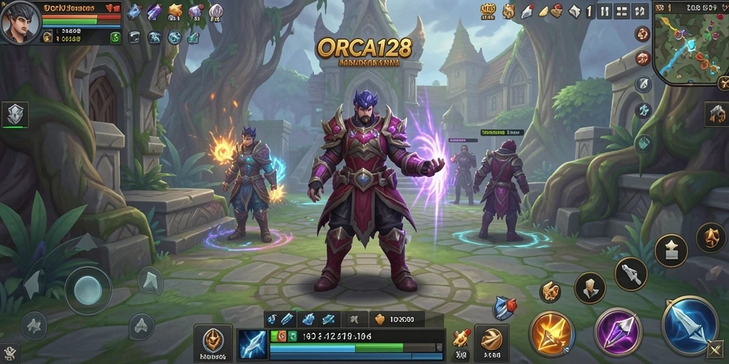 Screenshot gameplay ORCA128 menunjukkan aksi seru dalam dunia MMORPG yang imersif.