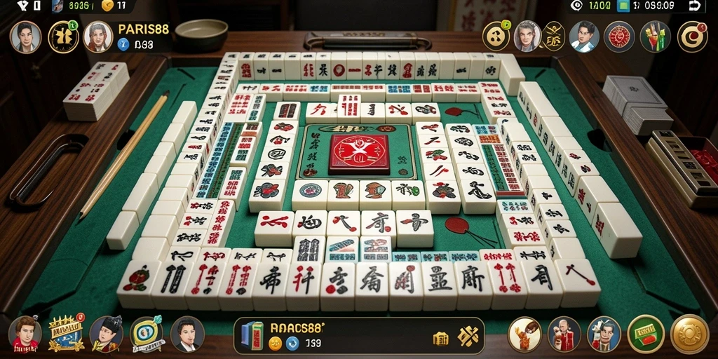 Tampilan gameplay PARIS88 yang menakjubkan untuk permainan Mahjong.