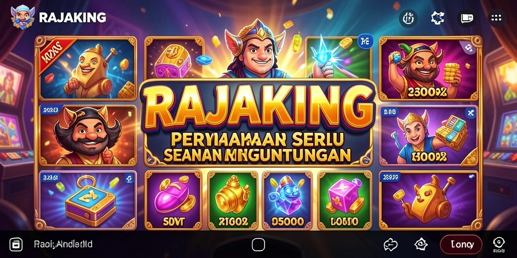 Tampilan gameplay Slot seru di RAJAKING dengan beragam fitur menarik.
