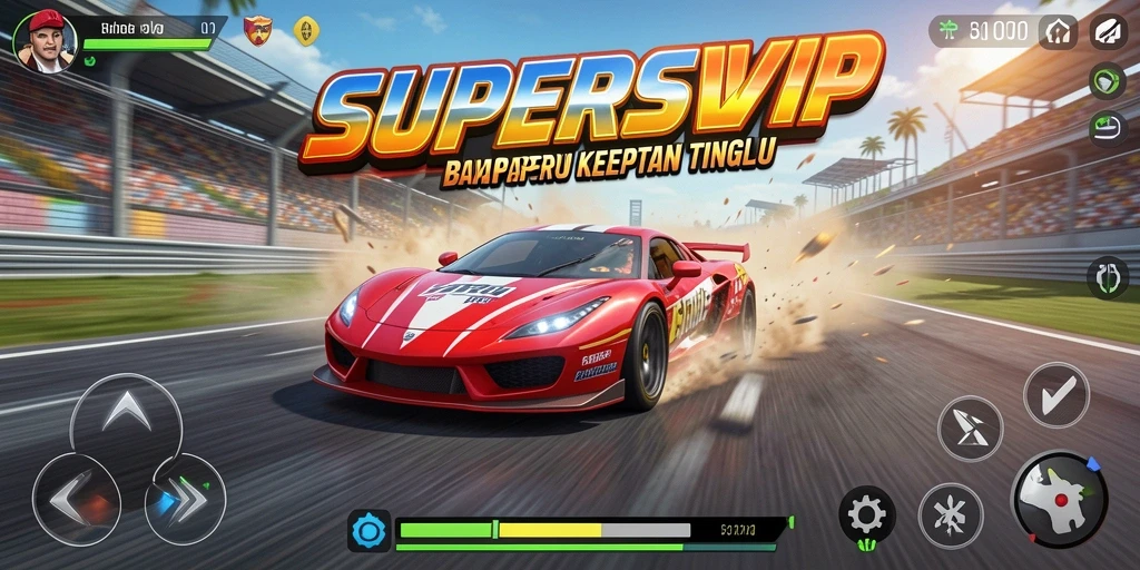 Tampilan menarik dari gameplay Racing di SUPERSVIP.