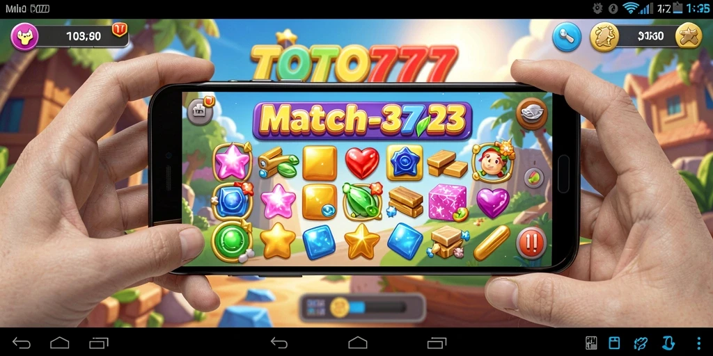 Gameplay TOTO777 dengan permata berwarna-warni yang seru.